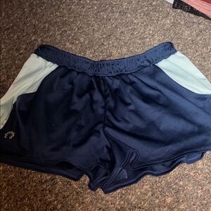 Women's Navy and Light Blue Athletic Shorts